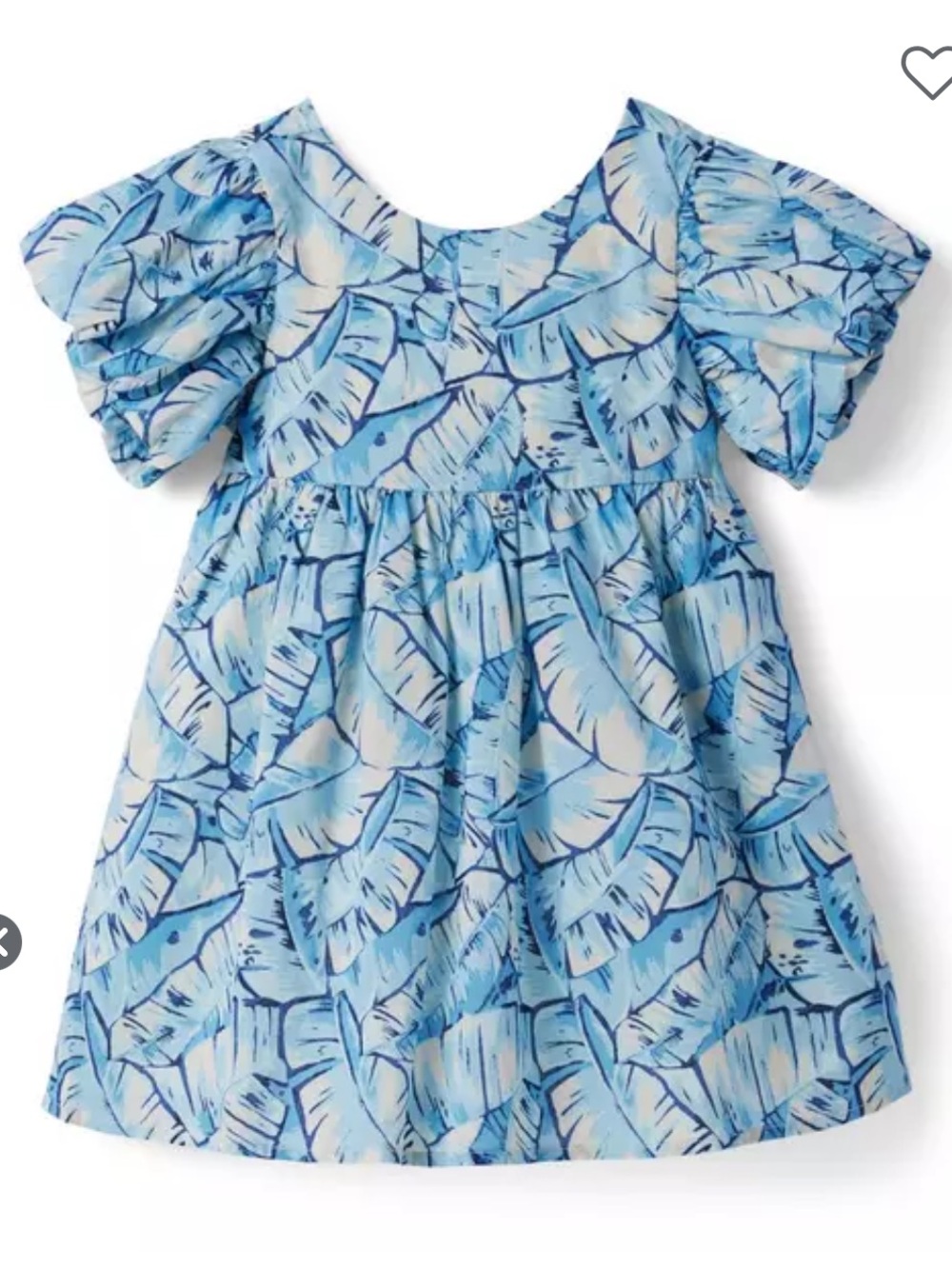 Janie and Jack Blue Tropical Palm Leaf Bubble Sleeve Dress 12-18 Months NWT